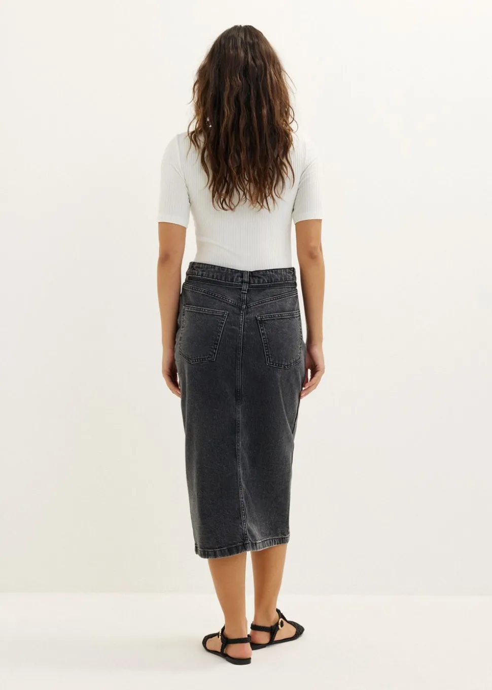 Rib T-shirt met kant