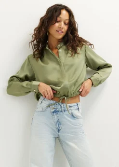 Satijnen blouse met koord