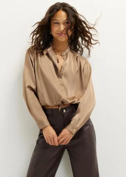 Satijnen blouse met koord