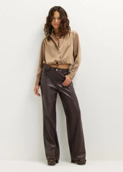 Satijnen blouse met koord