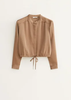 Satijnen blouse met koord