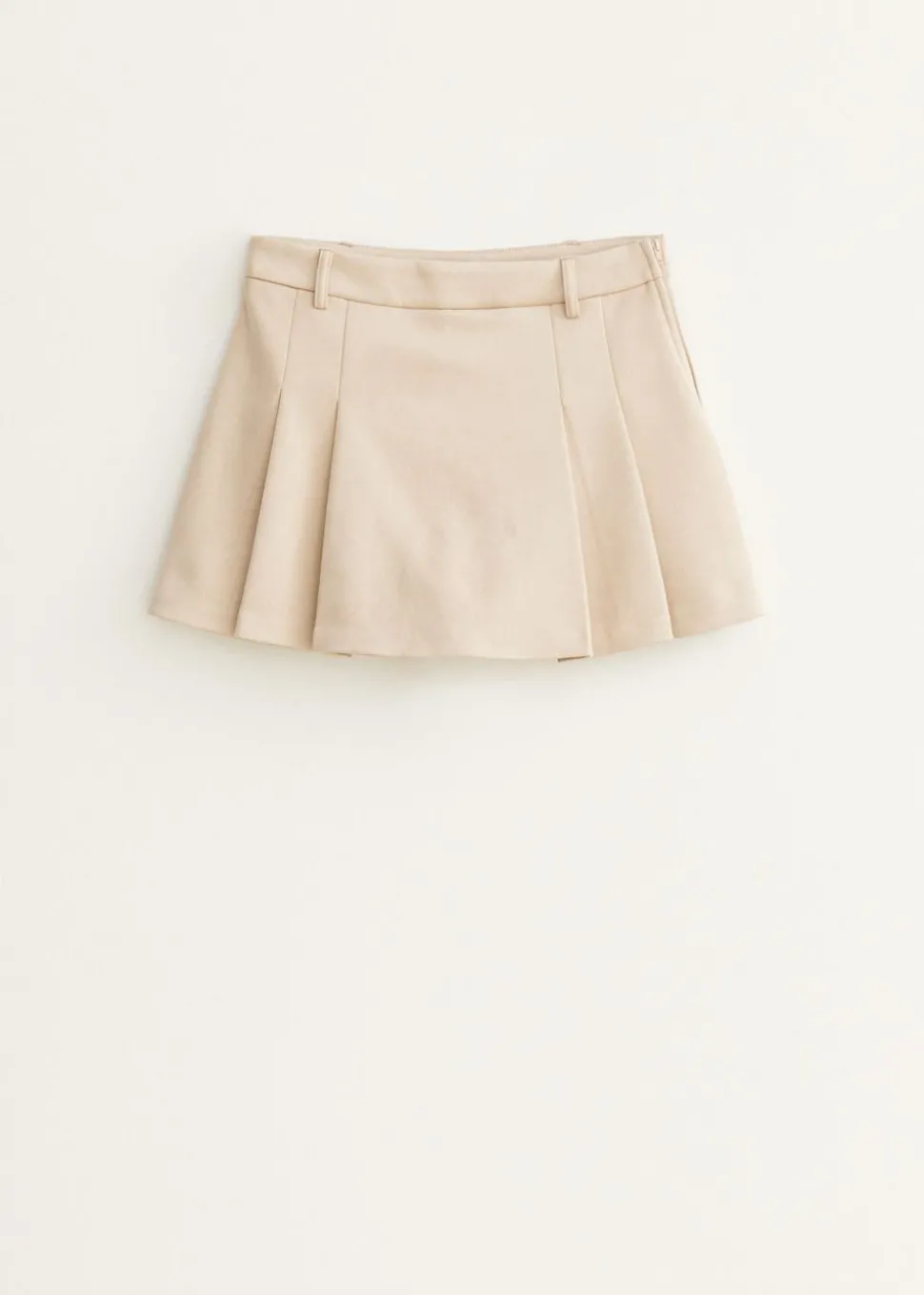 Suedine skort met plooien