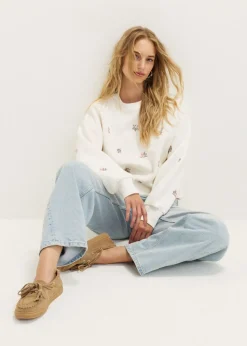 Sweater met bloem embroidery