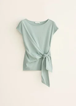 T-shirt met knoopdetail