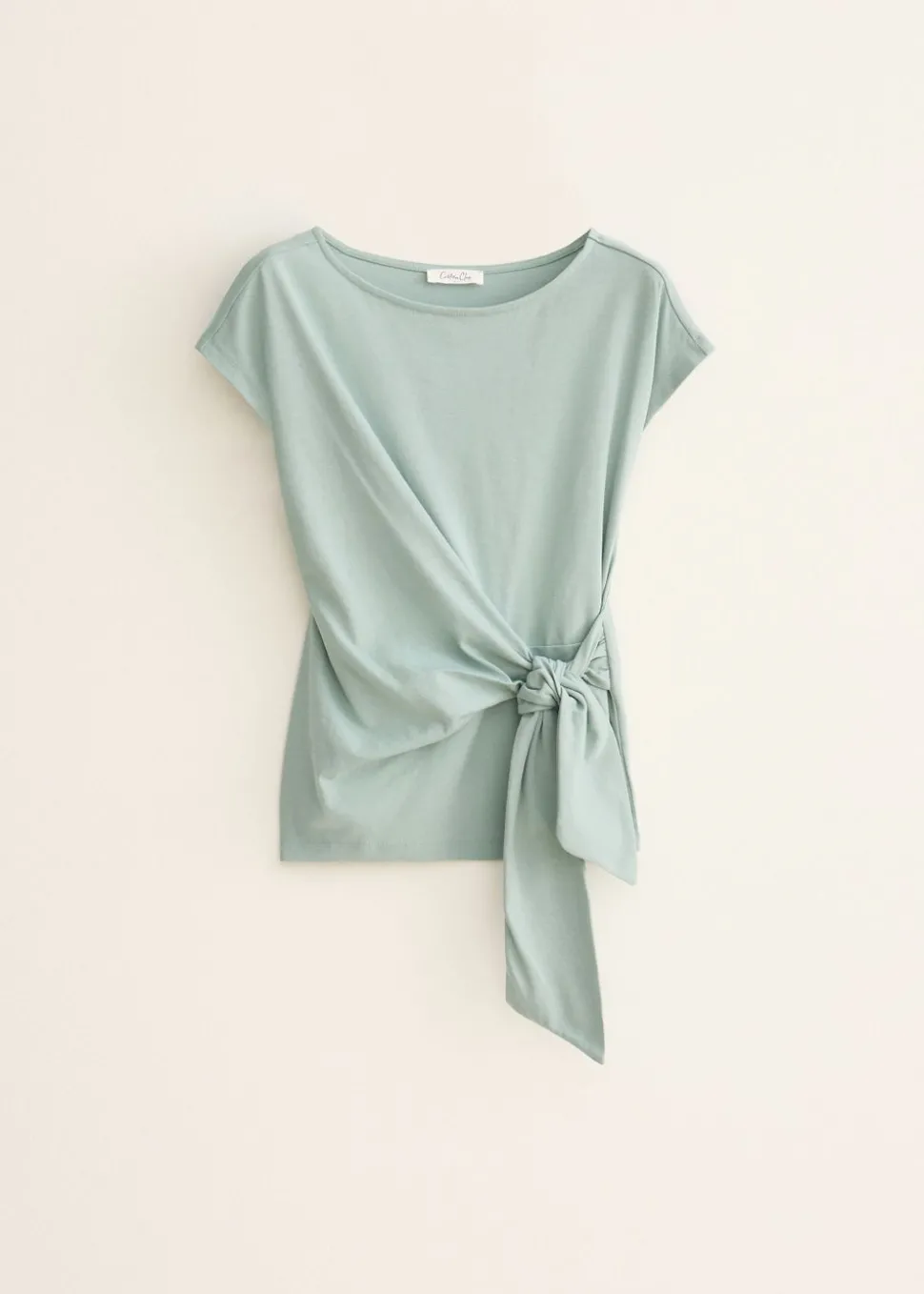 T-shirt met knoopdetail