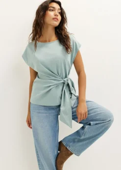 T-shirt met knoopdetail