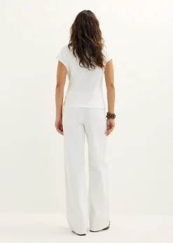T-shirt met knoopdetail