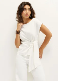 T-shirt met knoopdetail