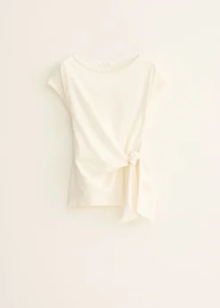 T-shirt met knoopdetail