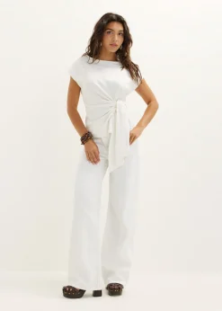 T-shirt met knoopdetail