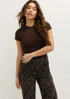 t-shirt met rib structuur
