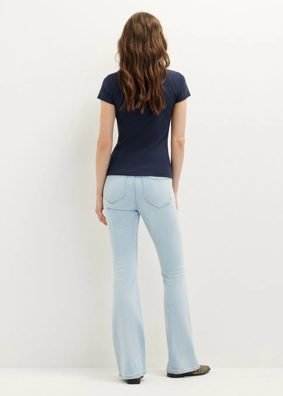 t-shirt met rib structuur