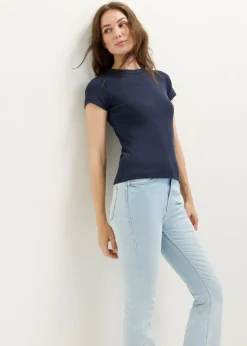 t-shirt met rib structuur