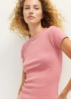 t-shirt met rib structuur