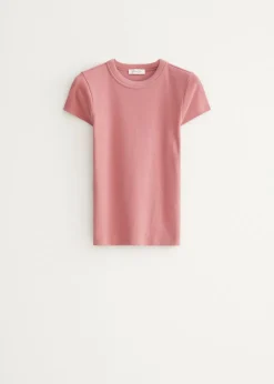 t-shirt met rib structuur