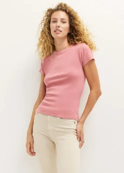 t-shirt met rib structuur
