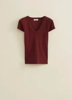 T-shirt met v-hals
