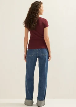 T-shirt met v-hals