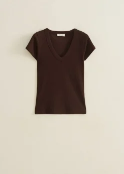 T-shirt met v-hals