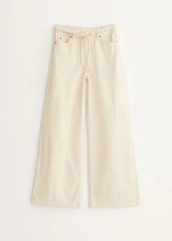Wide leg jeans met structuur