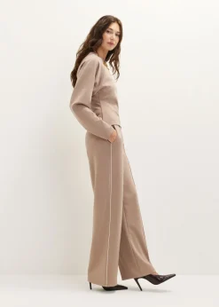 Wijde broek met bies