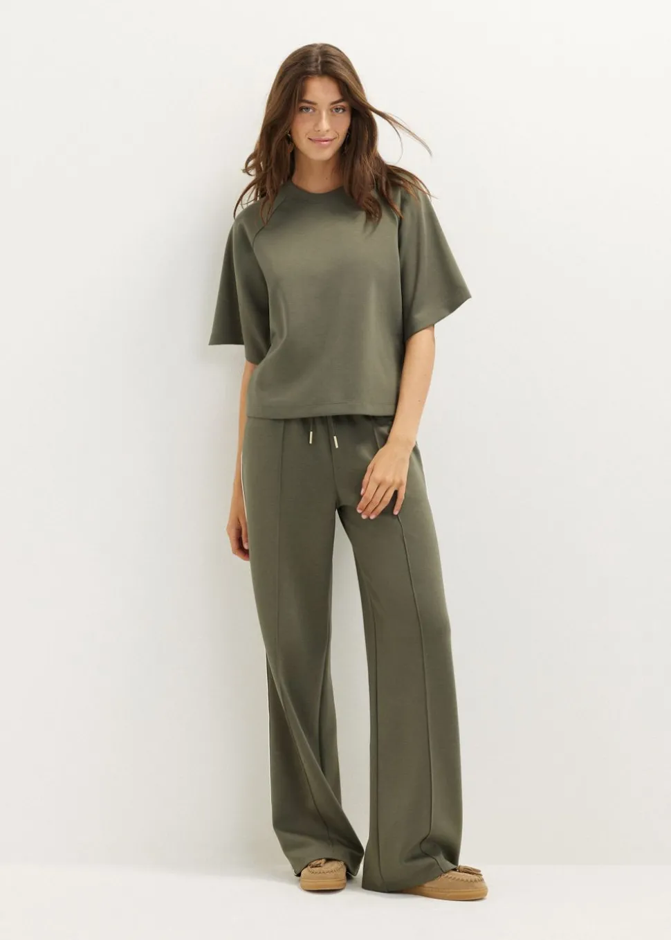 Wijde broek met bies