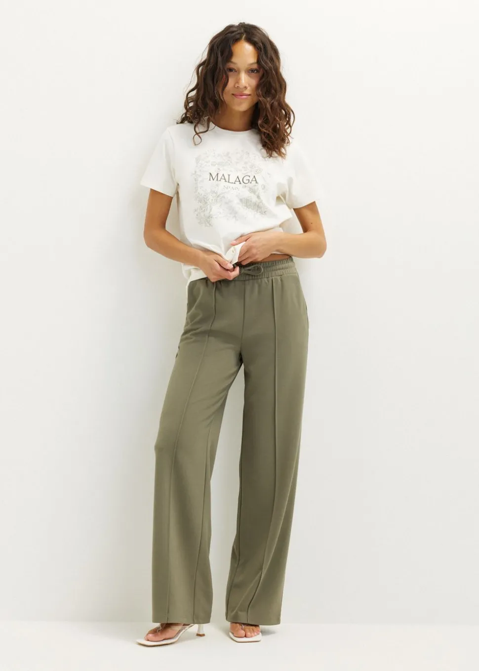 Wijde broek met pintuck