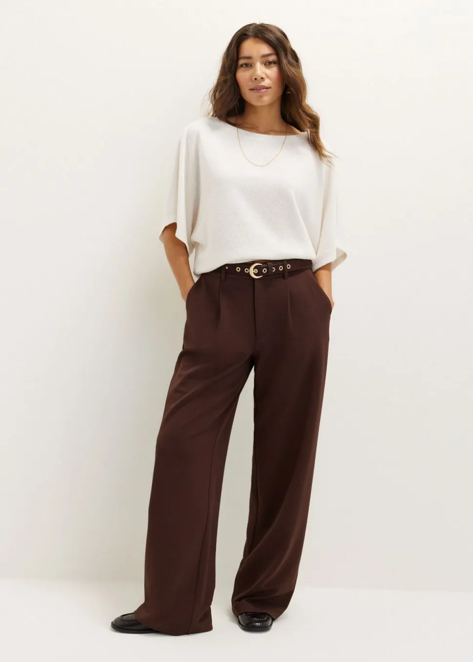 Wijde broek met plooien