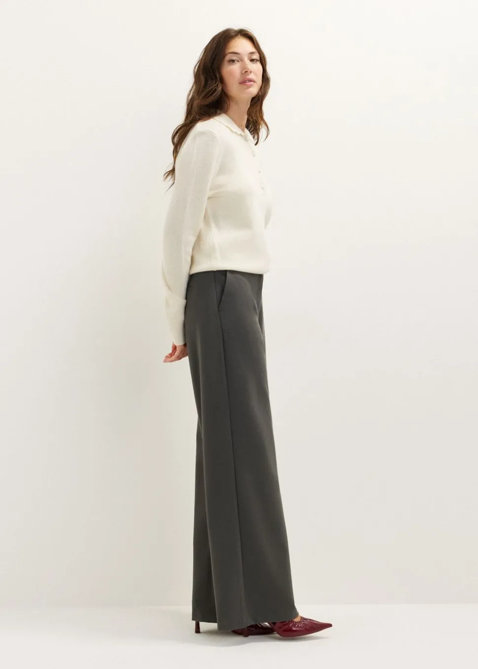 Wijde pantalon met riem