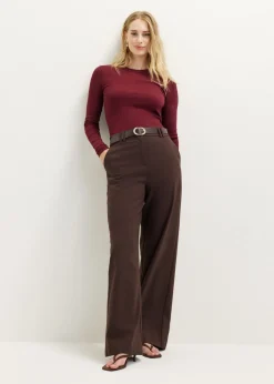 Wijde pantalon met riem
