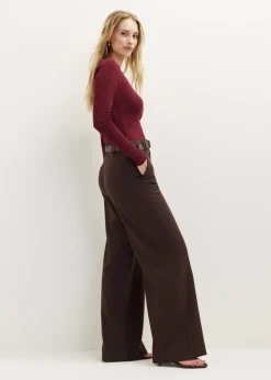 Wijde pantalon met riem
