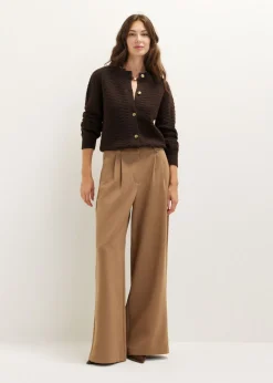 Wijde plooi pantalon