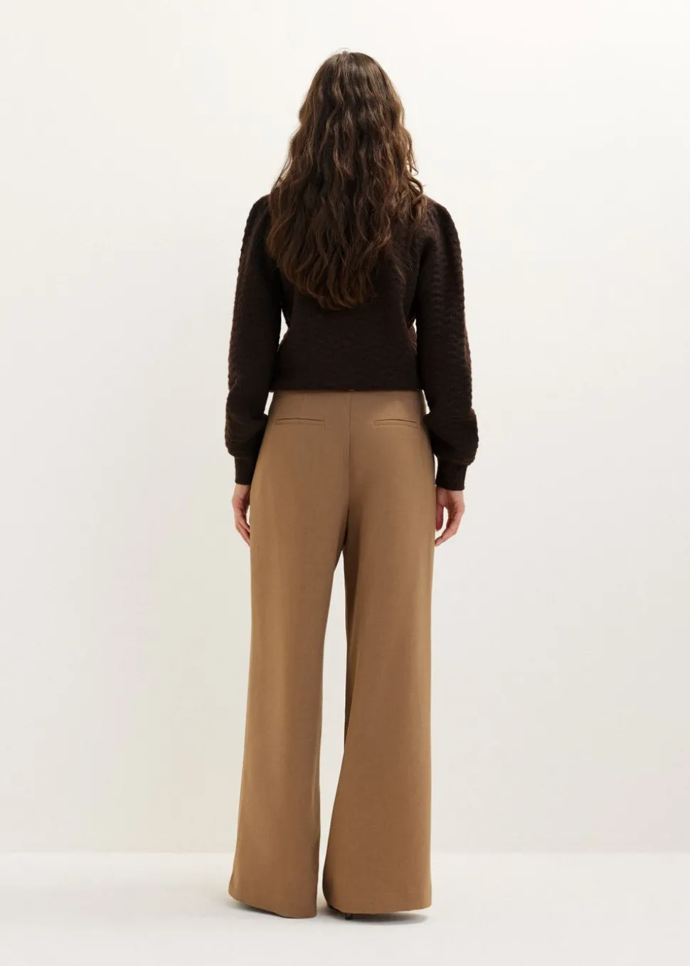 Wijde plooi pantalon