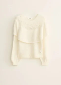Zachte trui met cape detail