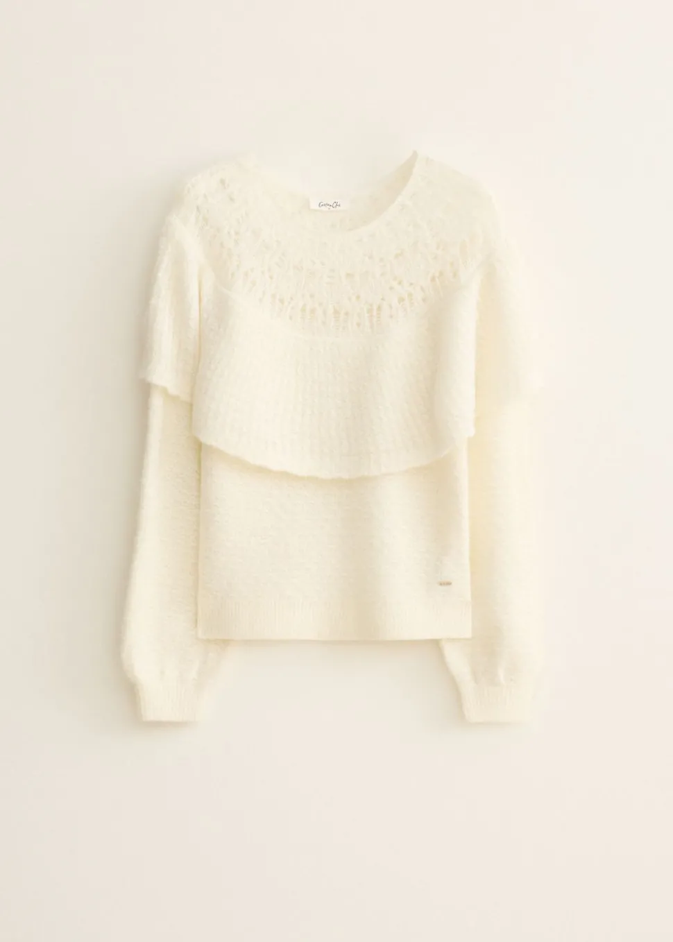 Zachte trui met cape detail